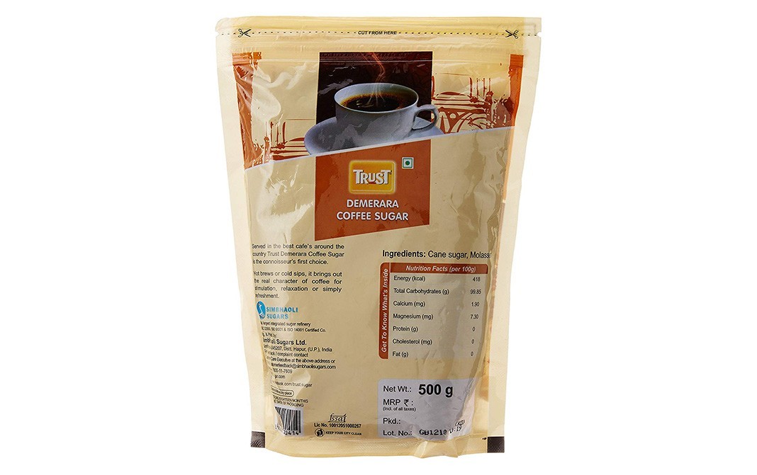 Trust Demerara Coffee Sugar    Pack  500 grams